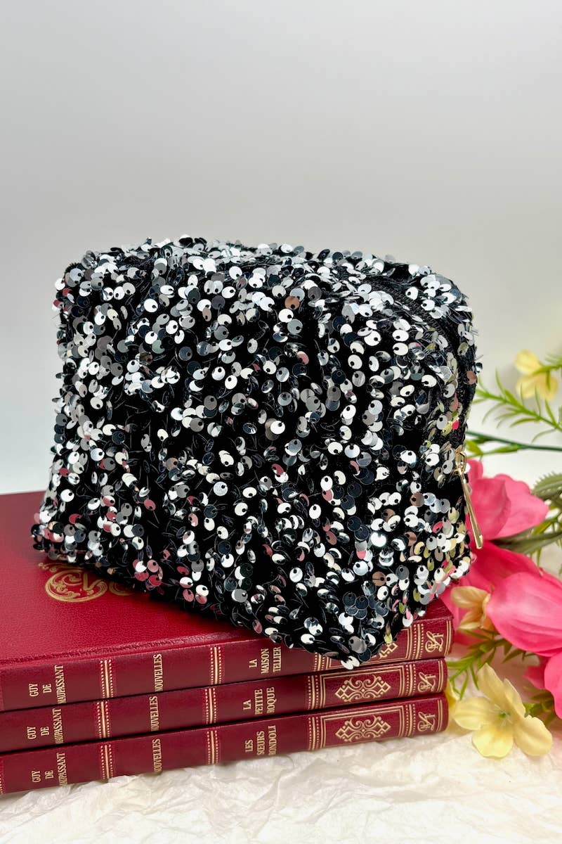 Trousse à maquillage avec sequins - L'autre mode
