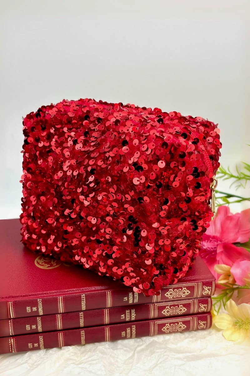 Trousse à maquillage avec sequins - L'autre mode