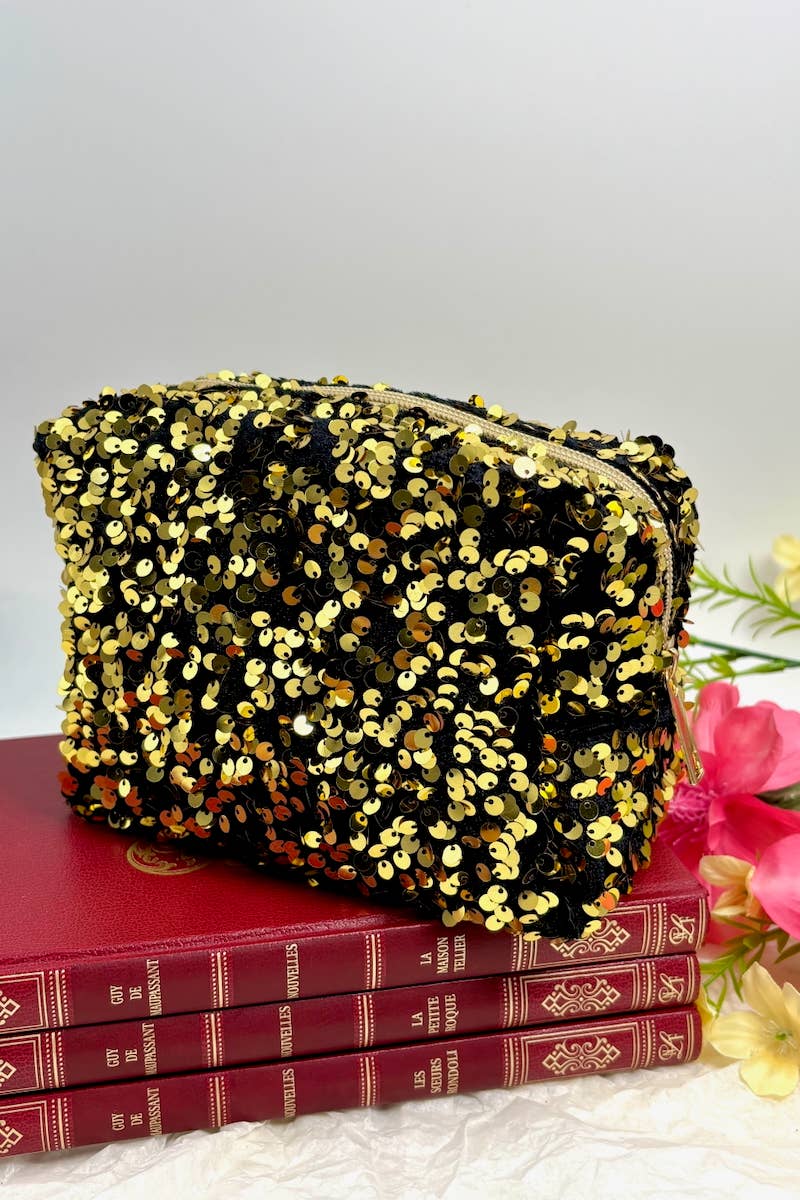 Trousse à maquillage avec sequins - L'autre mode
