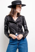 VESTE BI - MATIÈRE AVEC SIMILI CUIR - L'autre mode