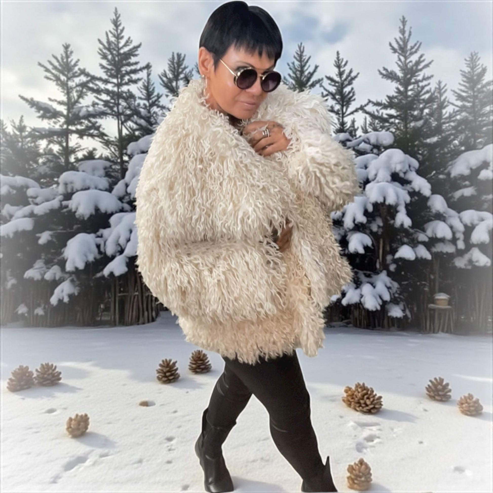 veste bouclettes of winter - L'autre mode