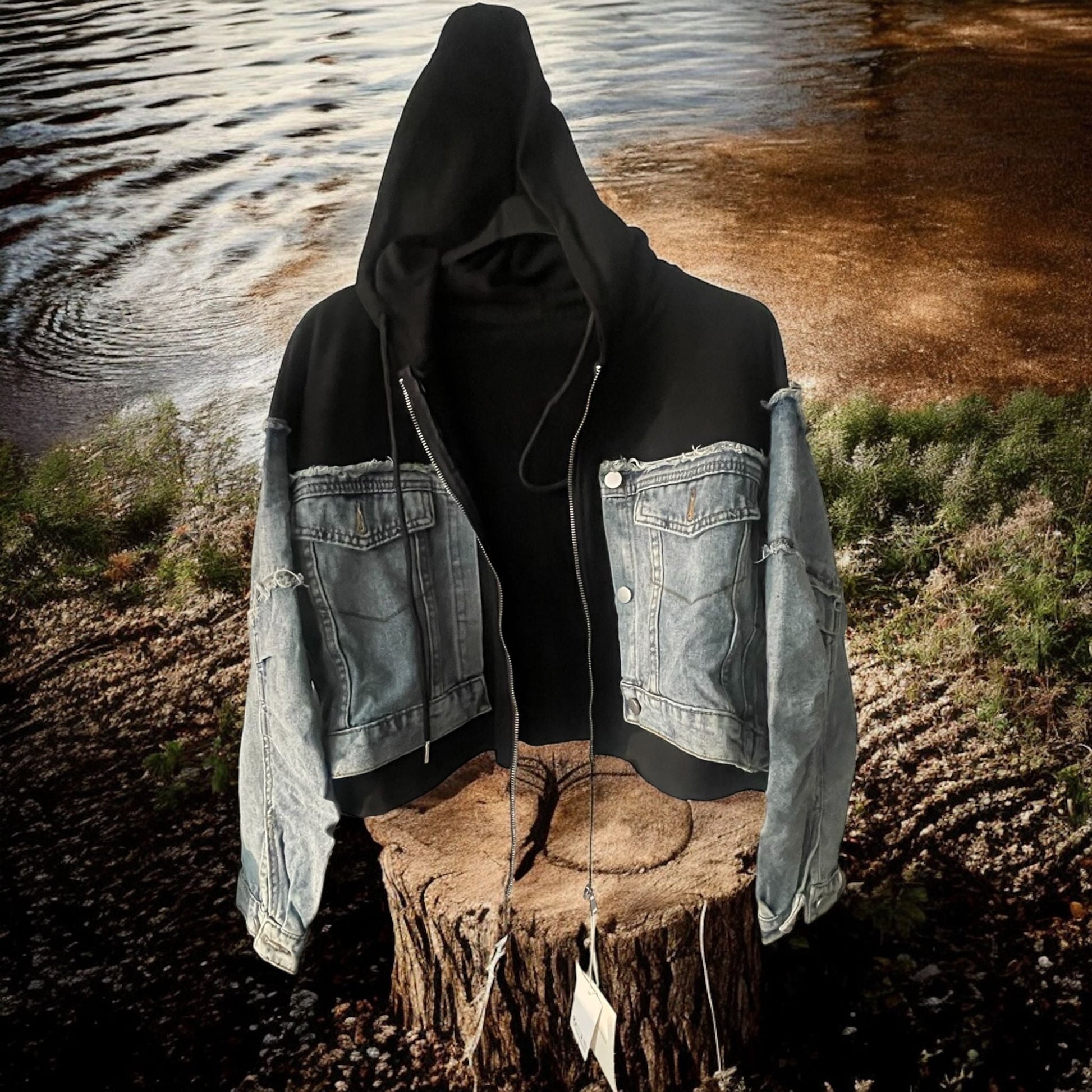 veste courte jeans and sweat - L'autre mode