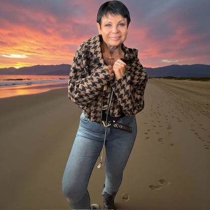 veste courte tirette bijou poulette - L'autre mode