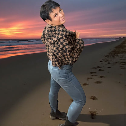 veste courte tirette bijou poulette - L'autre mode