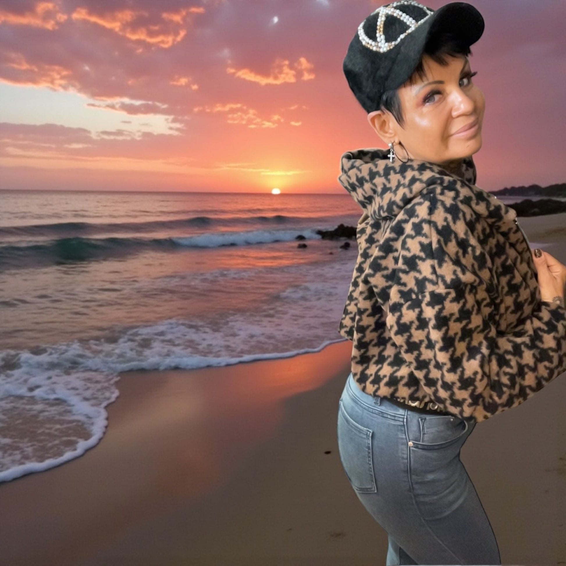 veste courte tirette bijou poulette - L'autre mode