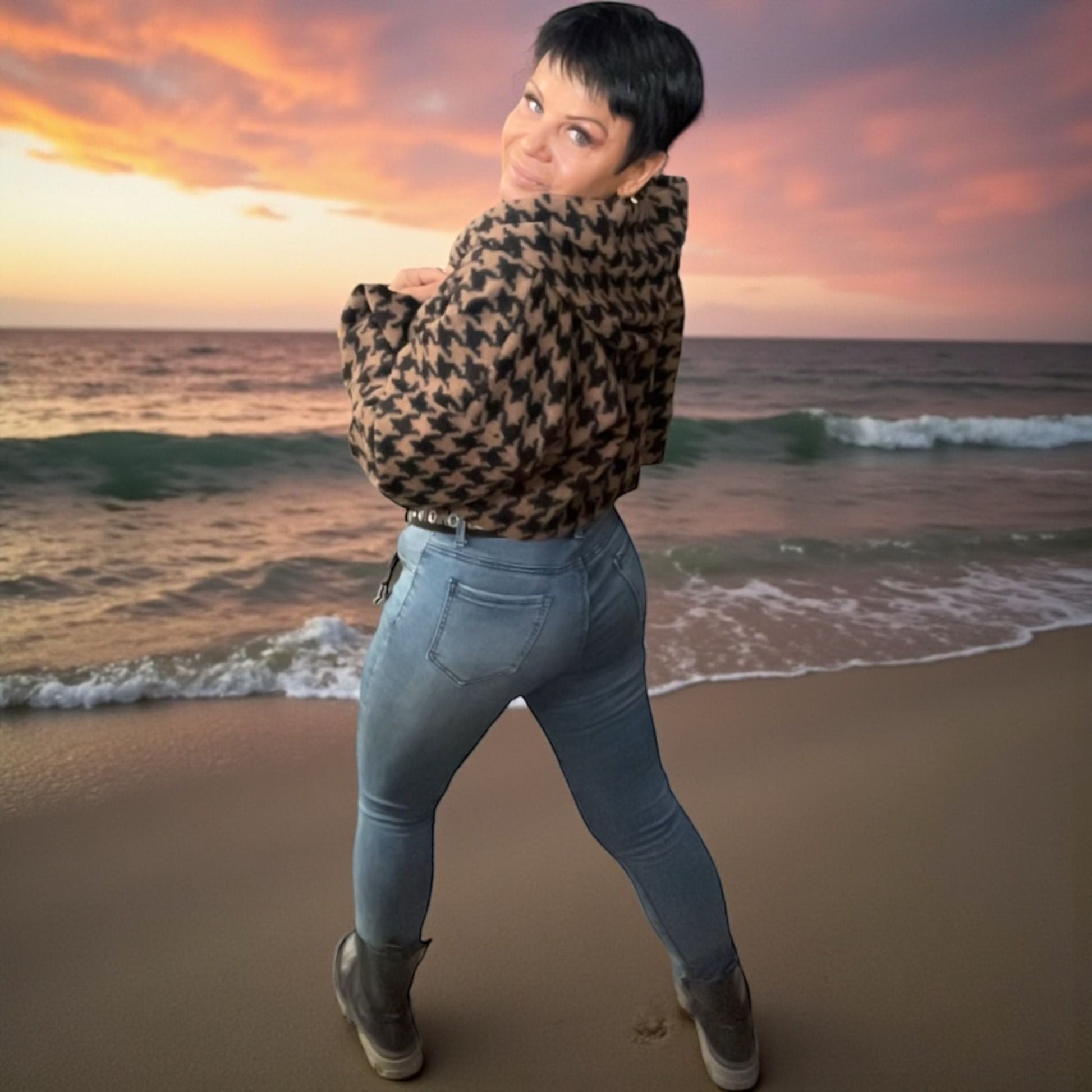 veste courte tirette bijou poulette - L'autre mode