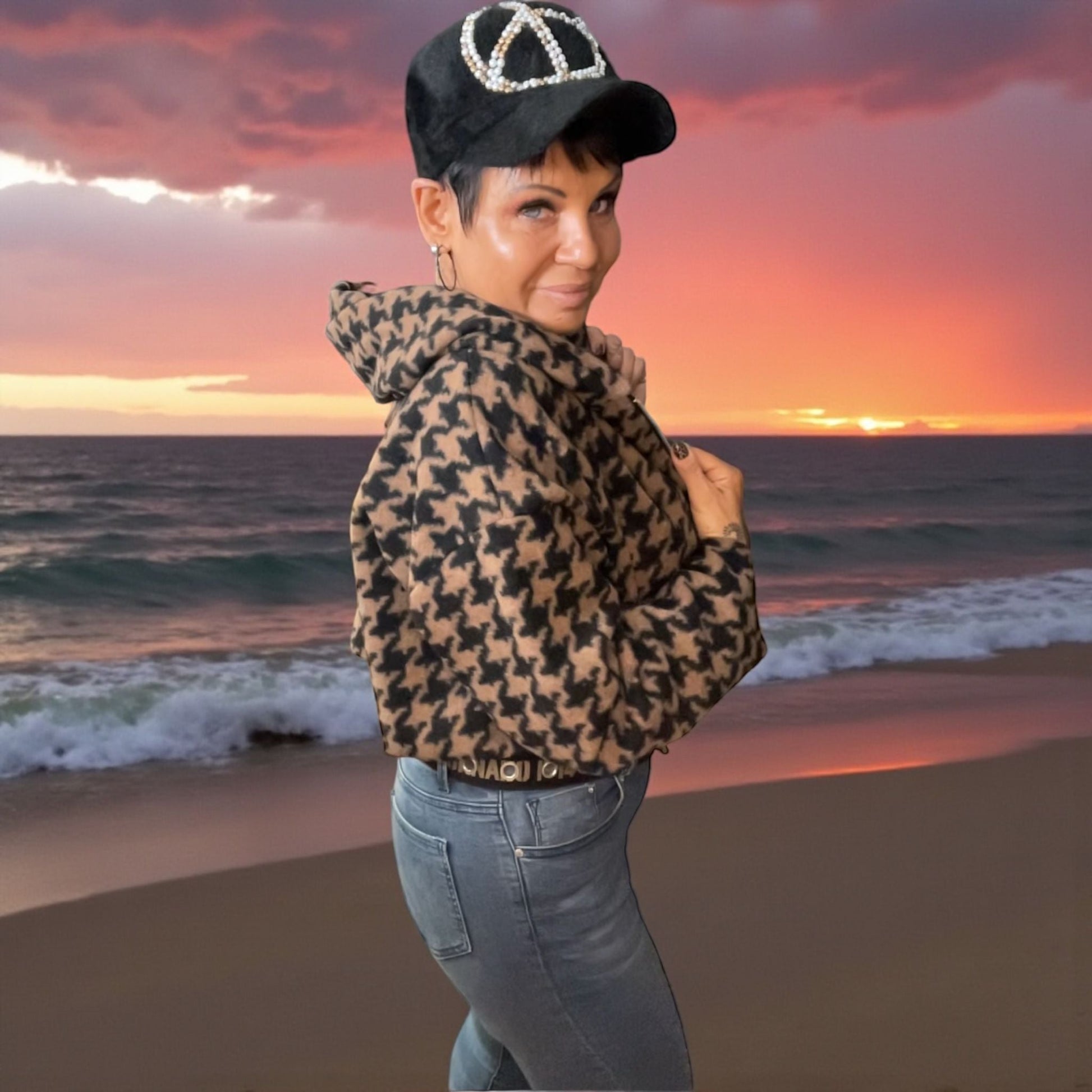 veste courte tirette bijou poulette - L'autre mode