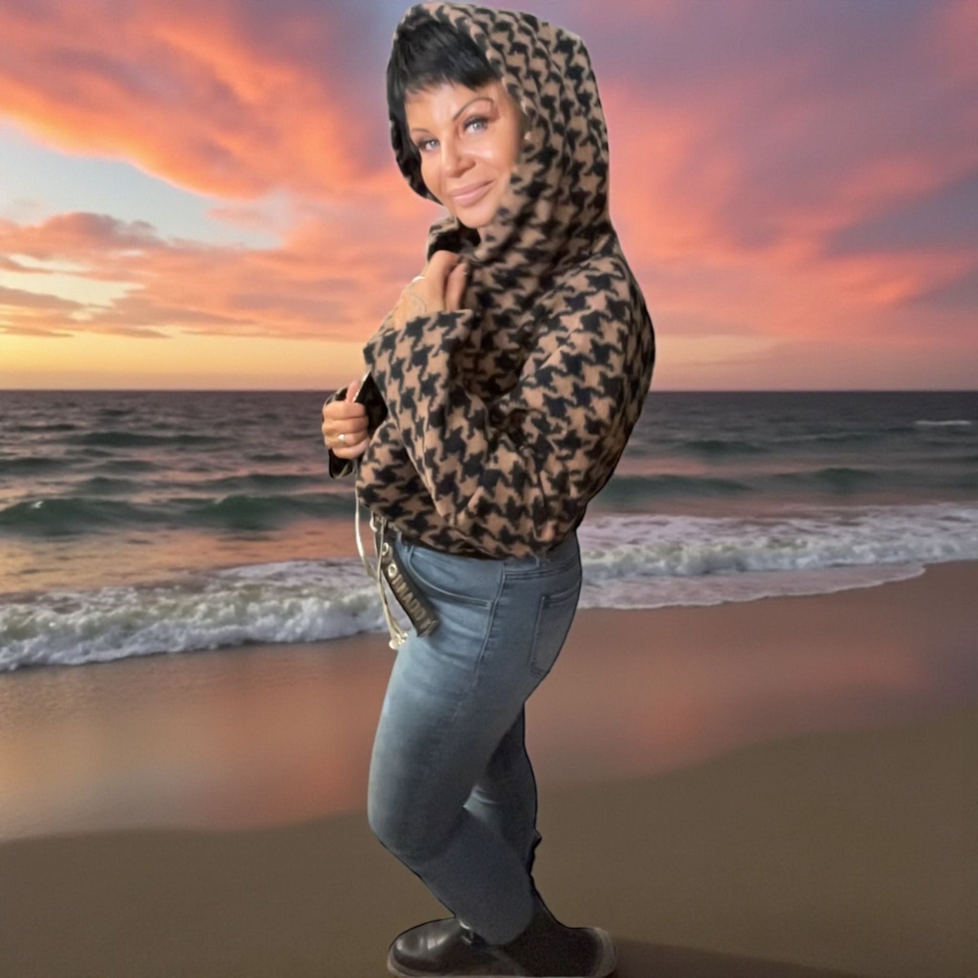 veste courte tirette bijou poulette - L'autre mode