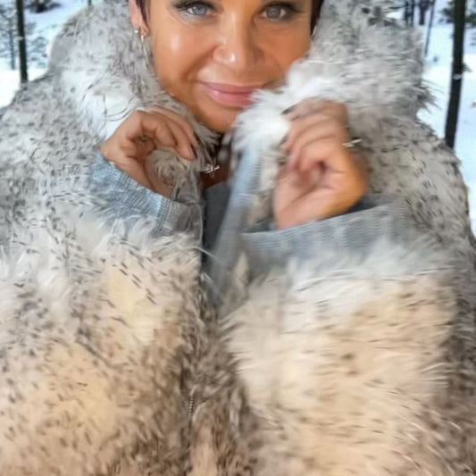 VESTE FAUSSE FOURRURE PLUMETTES - L'autre mode