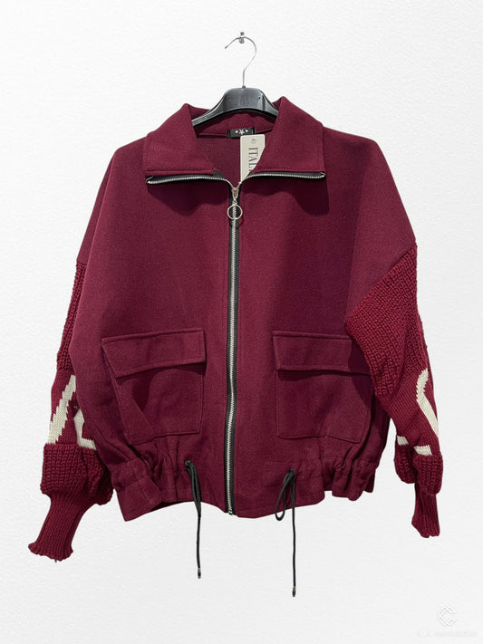 veste gilet manches tricot - L'autre mode