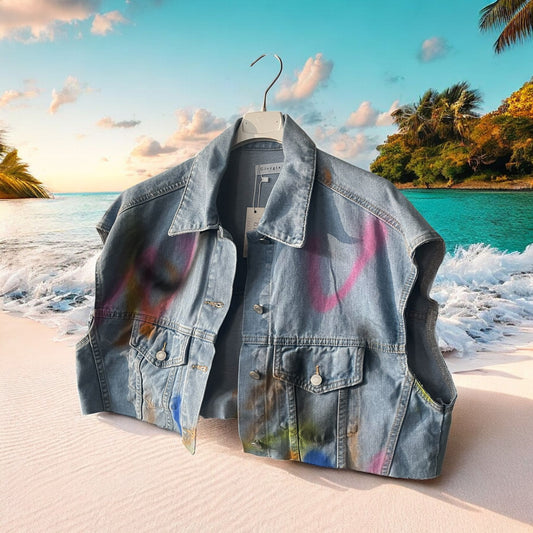 veste jeans colors oversize - L'autre mode