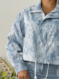 Veste jeans courte broderie - L'autre mode