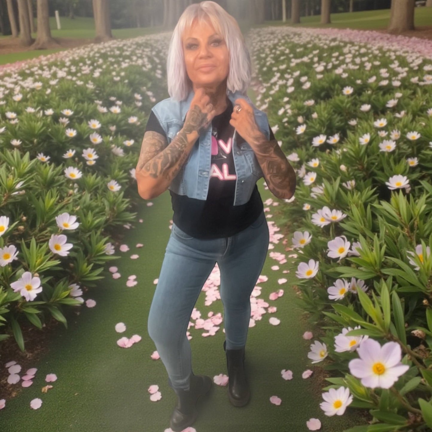 veste jeans courte sans manche - L'autre mode