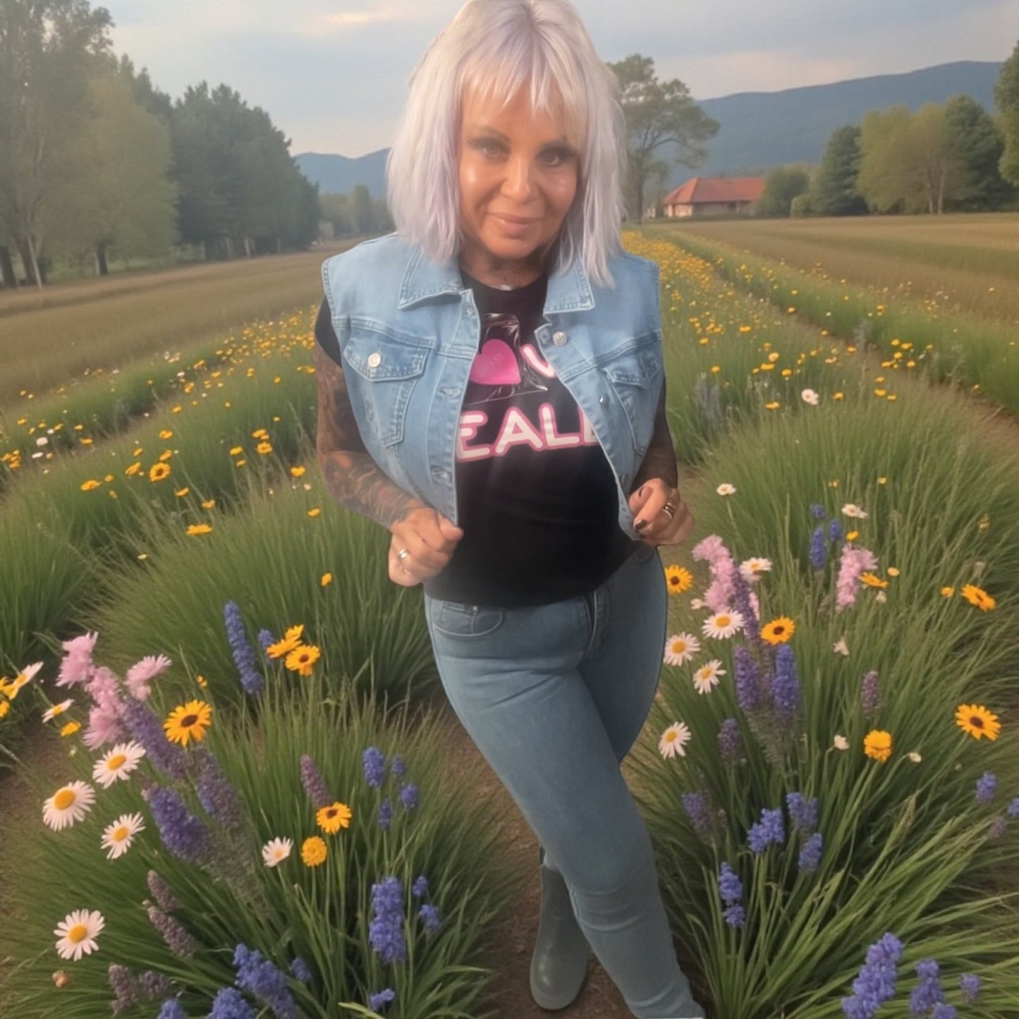 veste jeans courte sans manche - L'autre mode