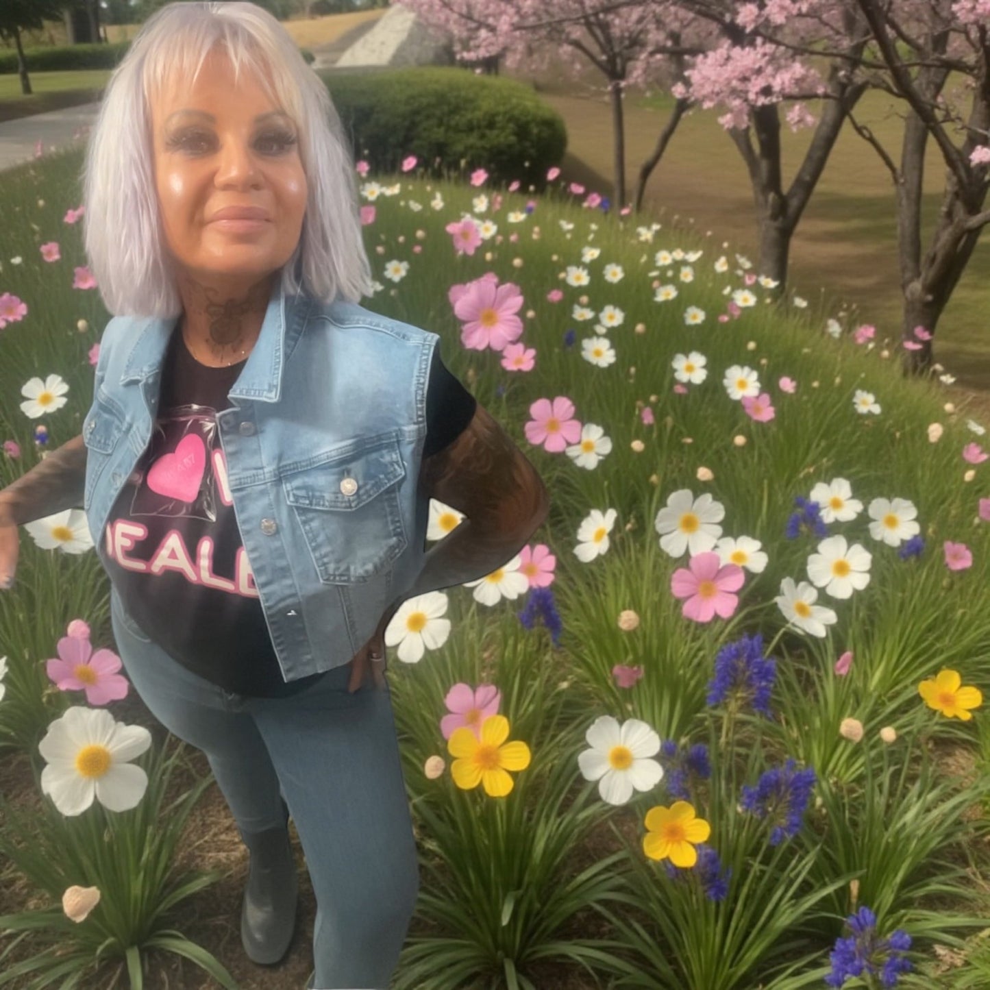 veste jeans courte sans manche - L'autre mode