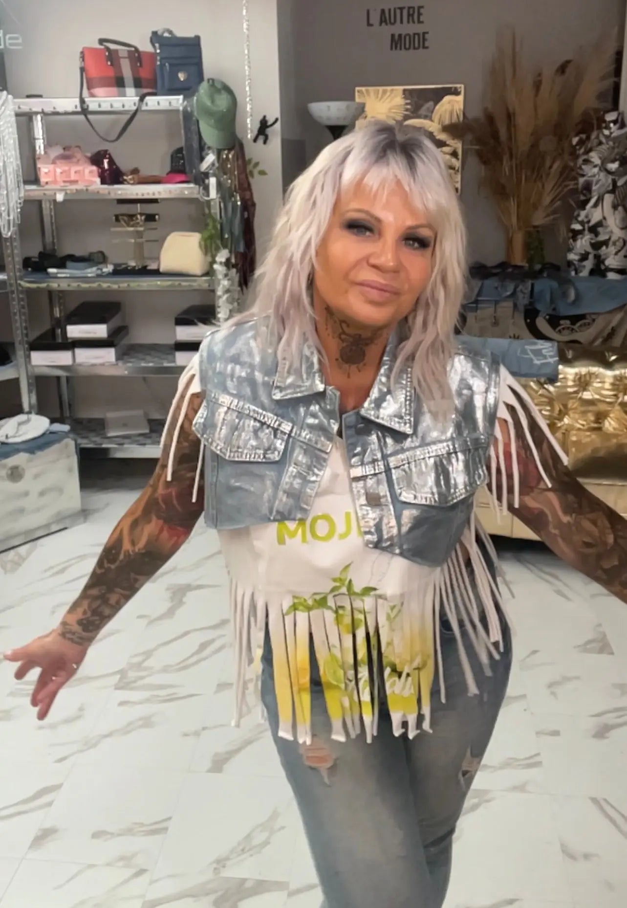 Veste jeans painting quickly - L'autre mode