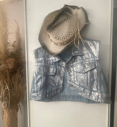 Veste jean painting femme - L'autre mode