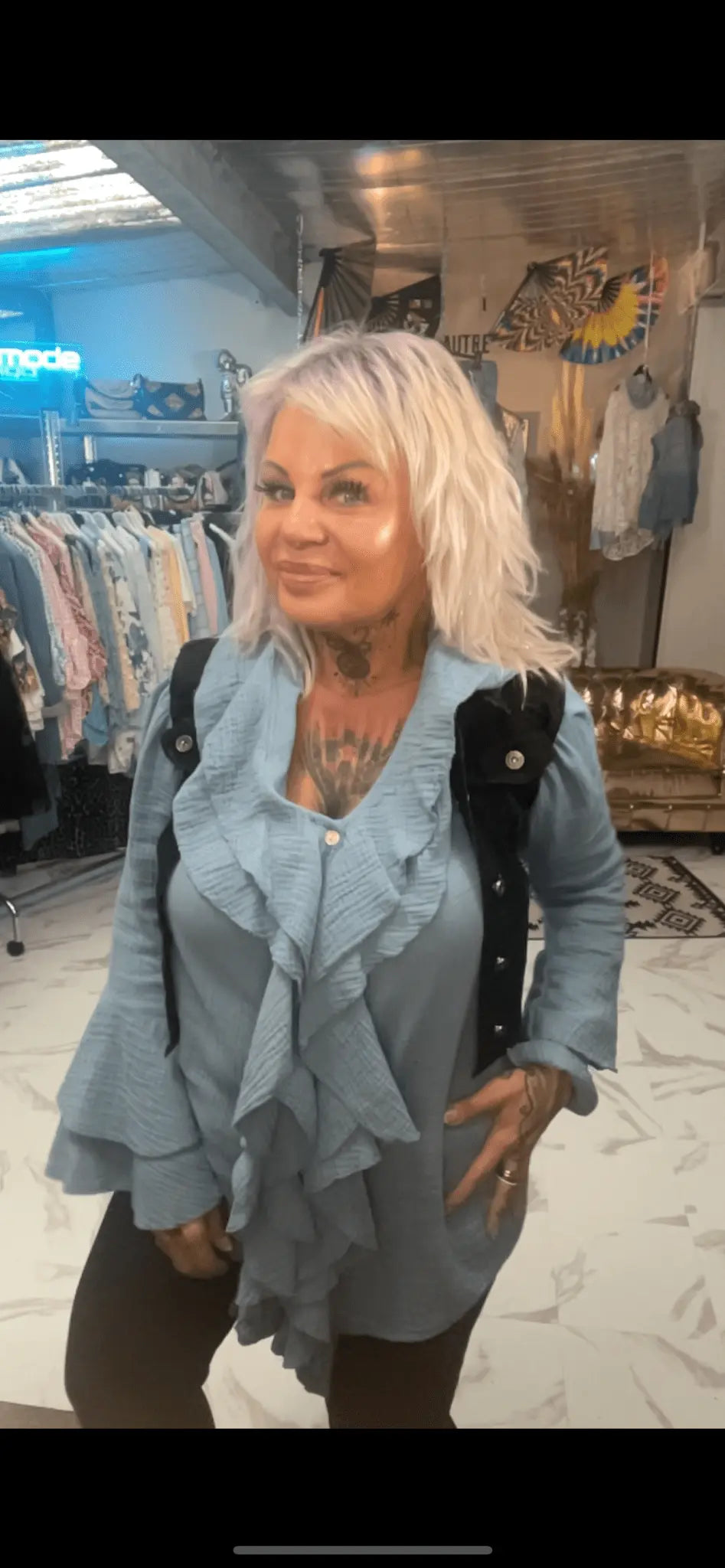 veste jeans sans manche el toro - L'autre mode