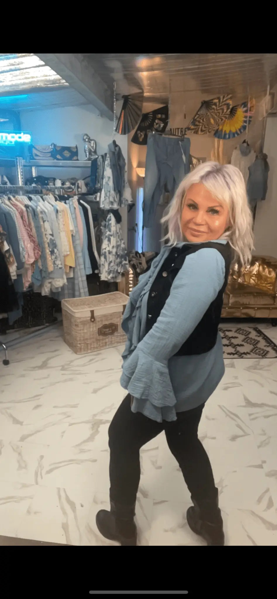 veste jeans sans manche el toro - L'autre mode