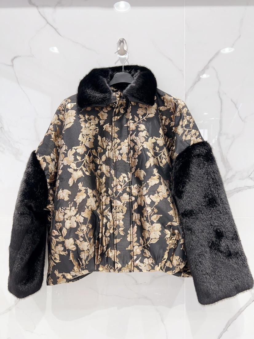 veste or et noir double matière - L'autre mode