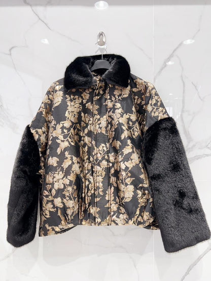 veste or et noir double matière - L'autre mode