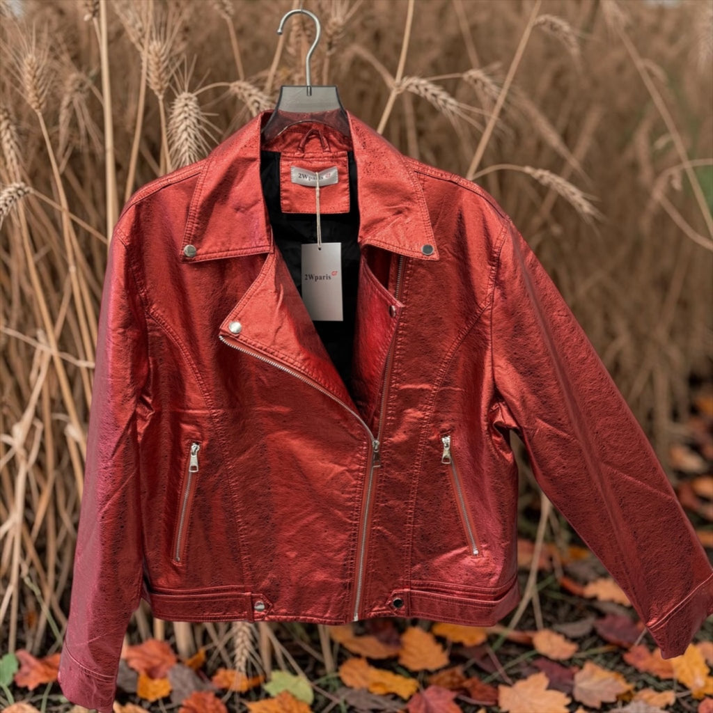 Veste perfecto simili métal femme - L'autre mode