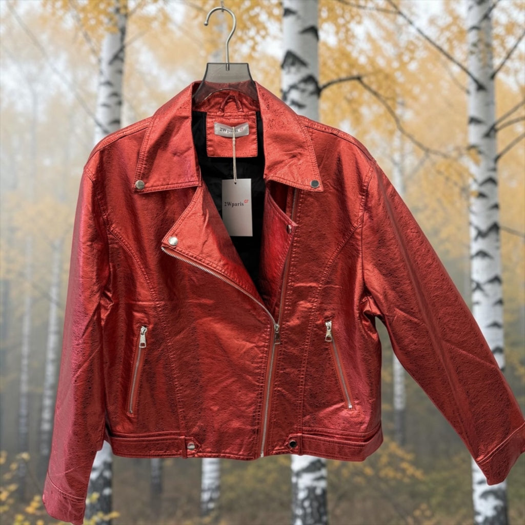Veste perfecto simili métal femme - L'autre mode