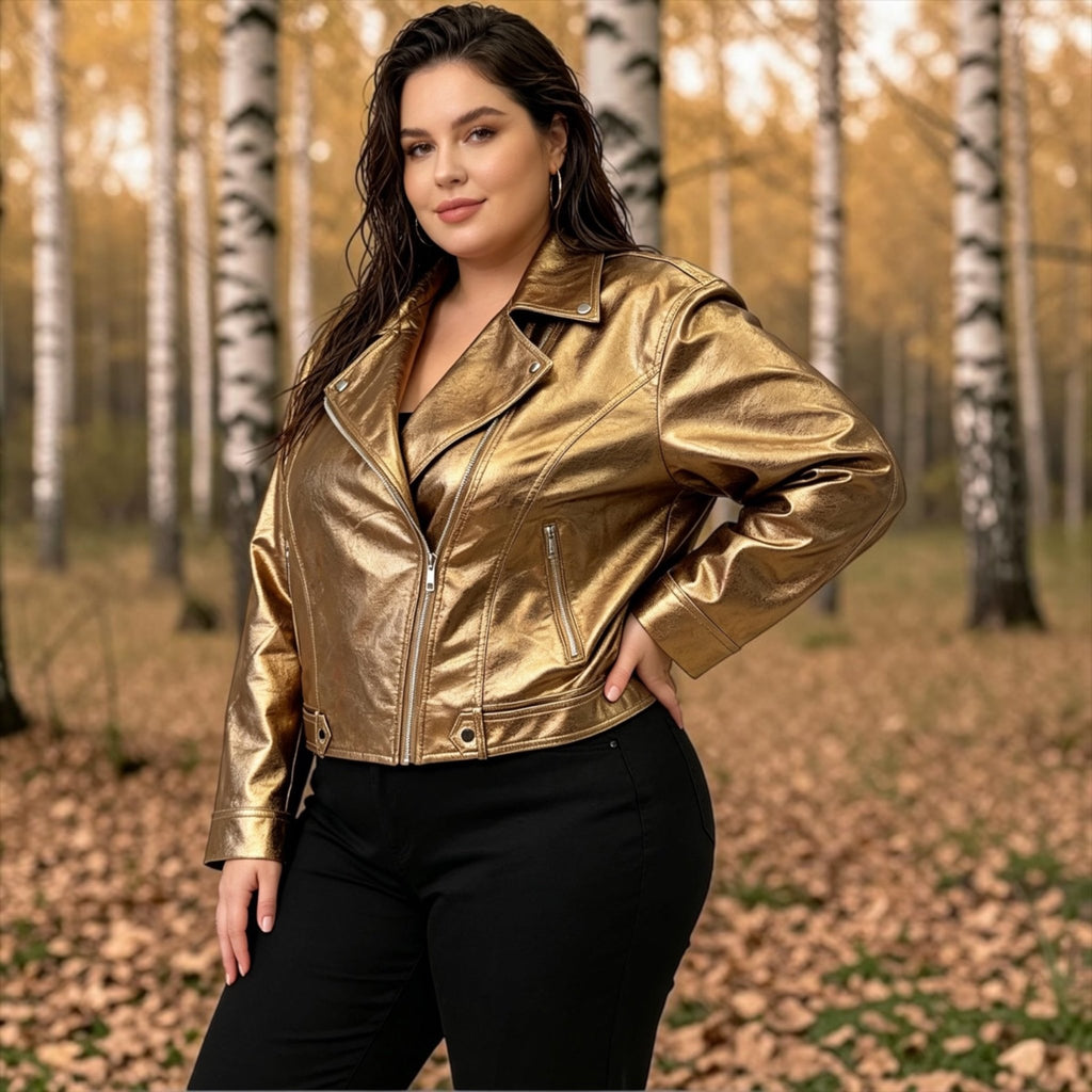 Veste perfecto simili métal femme - L'autre mode