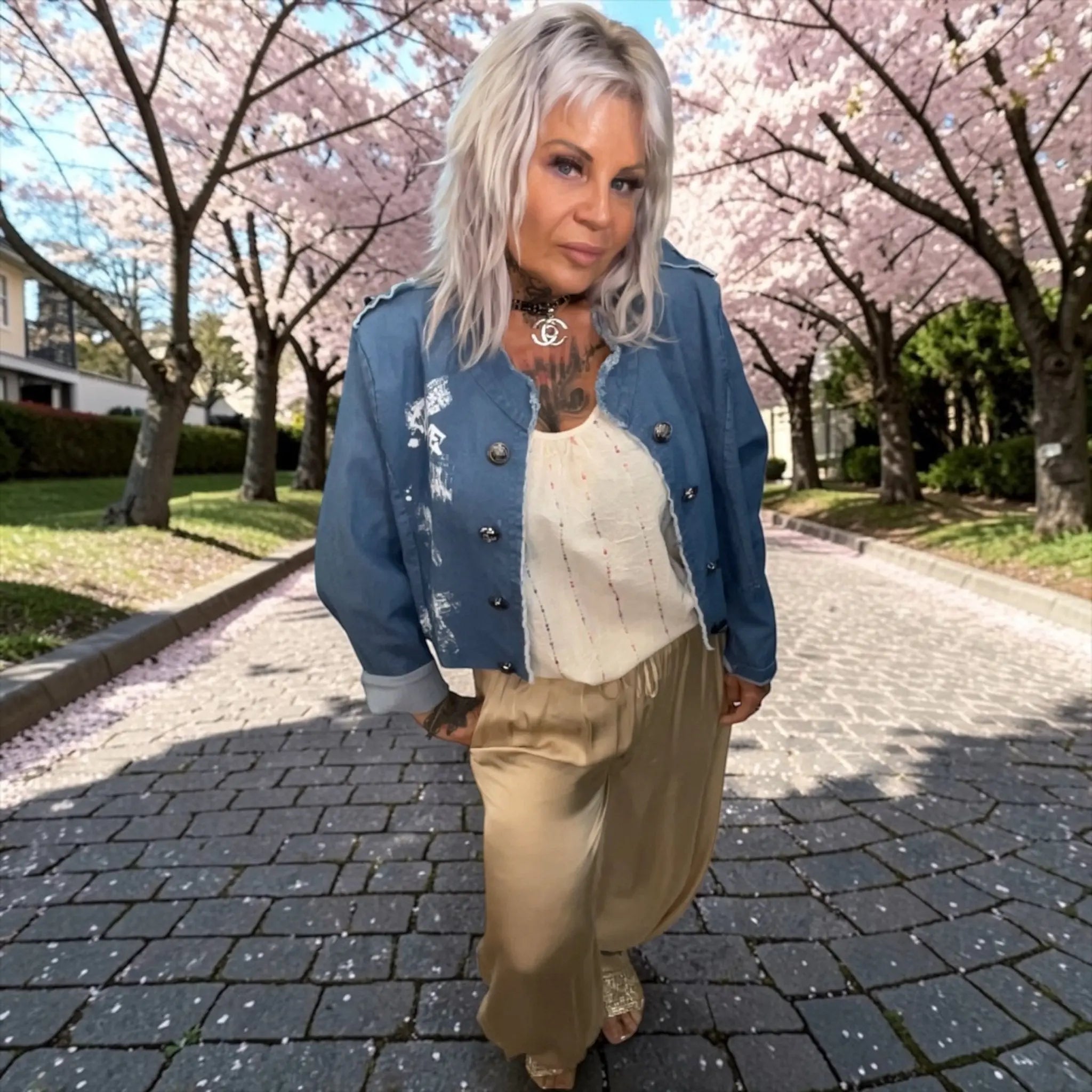 Veste redingote jeans - L'autre mode