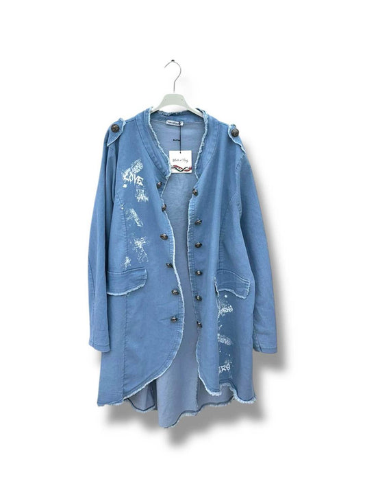 Veste redingote jeans - L'autre mode