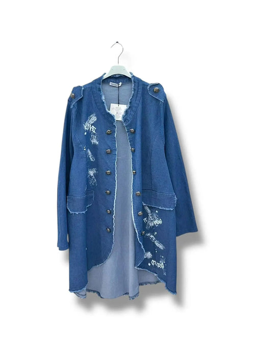 Veste redingote jeans - L'autre mode