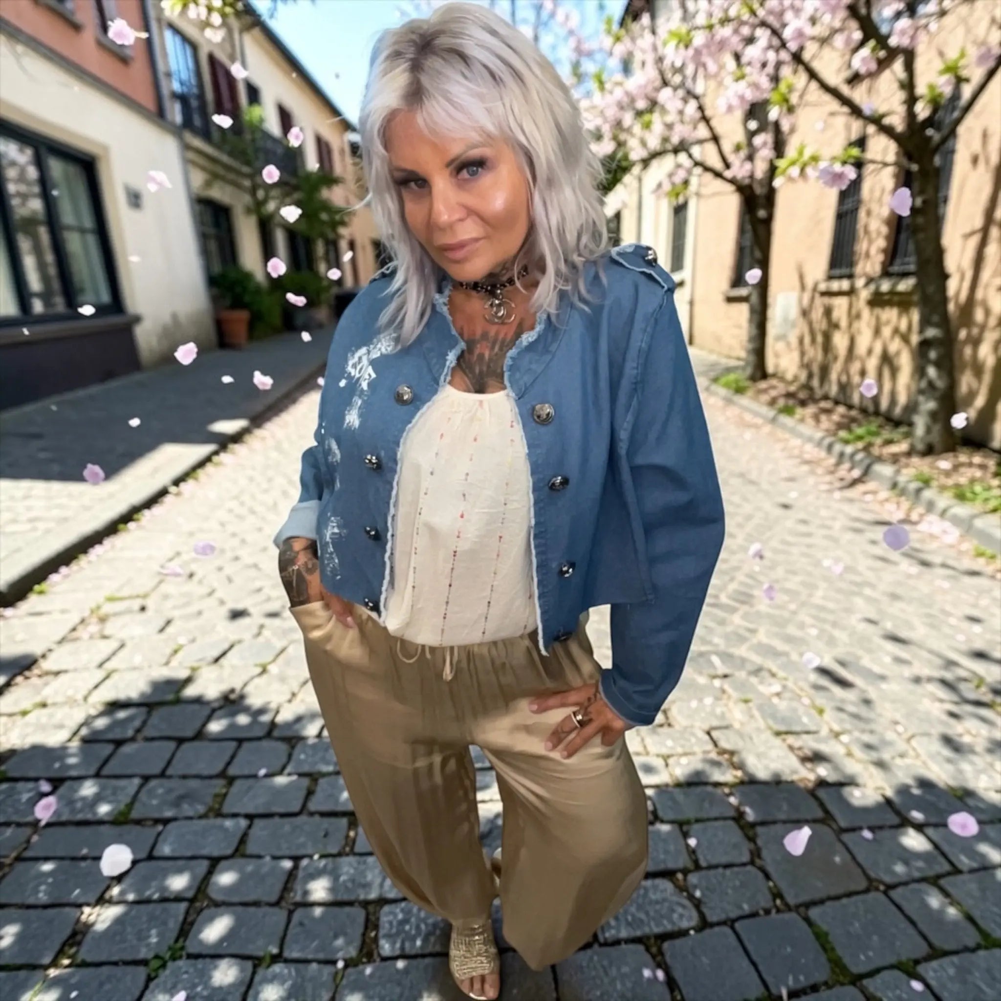 Veste redingote jeans - L'autre mode