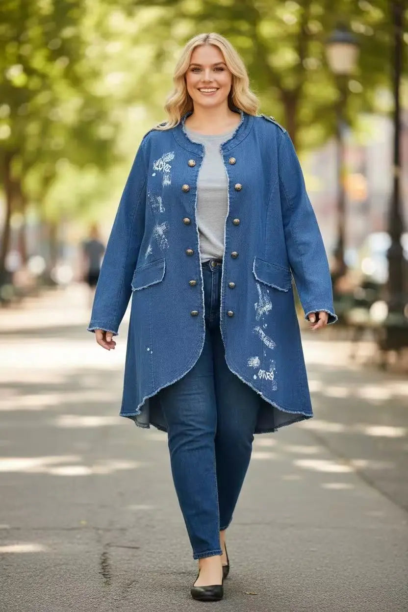 Veste redingote jeans - L'autre mode
