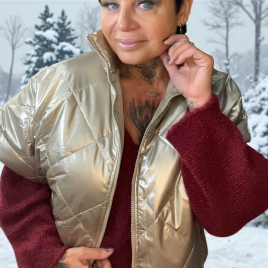 veste sans manche matelassée métal - L'autre mode